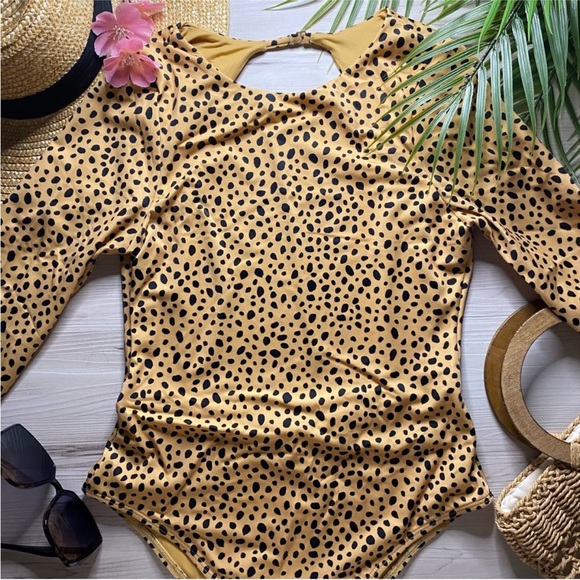 Billabong Animal Print One Piece Long Sleeve Swimsuit - Picture 2 of 8